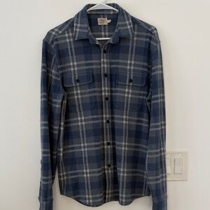 Faherty Blue & White Plaid Button-Down Shirt